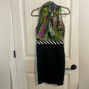 #7379. Rinacimento Made in Italy Women's Tropical Print Halter Dress. Size M